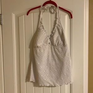 Mossimo XL white tankini halter top